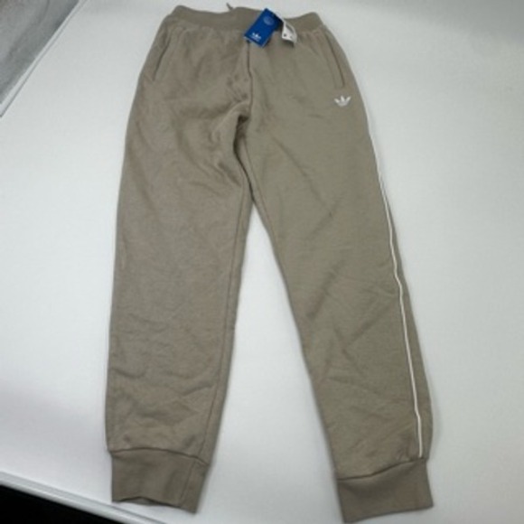 Adidas Kids Pants Size M Tan Joggers Sweatpants Cotton Blend Logo - Picture 8 of 11